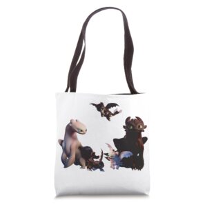 how to train your dragon 3: night fury family tote bag