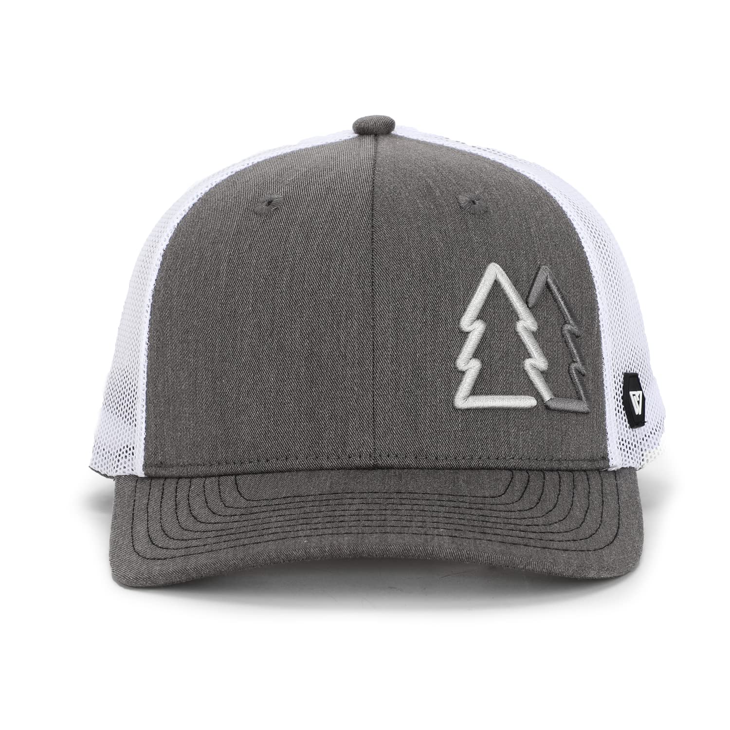 WUE Simple Pine Trees Trucker Hats for Men Adjustable Snapback Mesh Cap Great for Outdoors (Charcoal HEA/White) (Charcoal HEA/White)