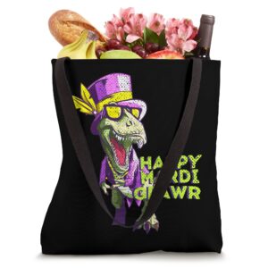 Cute Mardi Gras Shirt For Boys | Mardi Grawr Dinosaur T-Rex Tote Bag