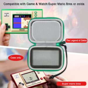 RLSOCO Carrying Case for Nintendo Game & Watch: Super Mario Bros/The Legend of Zelda (Green Zipper)