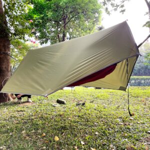 Sunyear Hammock Tent Rain Fly-Camping Hammock Outdoor Tarp-Small Door Design-Keep Side Wind Rain-Best for Backpacking Hiking Camping Survival