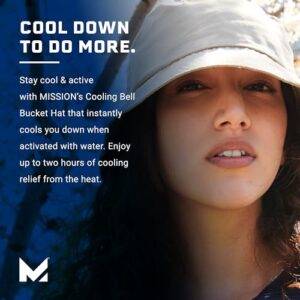 MISSION Cooling Bell Bucket Hat, Navy - Unisex Hat for Men & Women - Lightweight, Foldable & Durable - Cools Up to 2 Hours - UPF 50 Sun Protection - Machine Washable