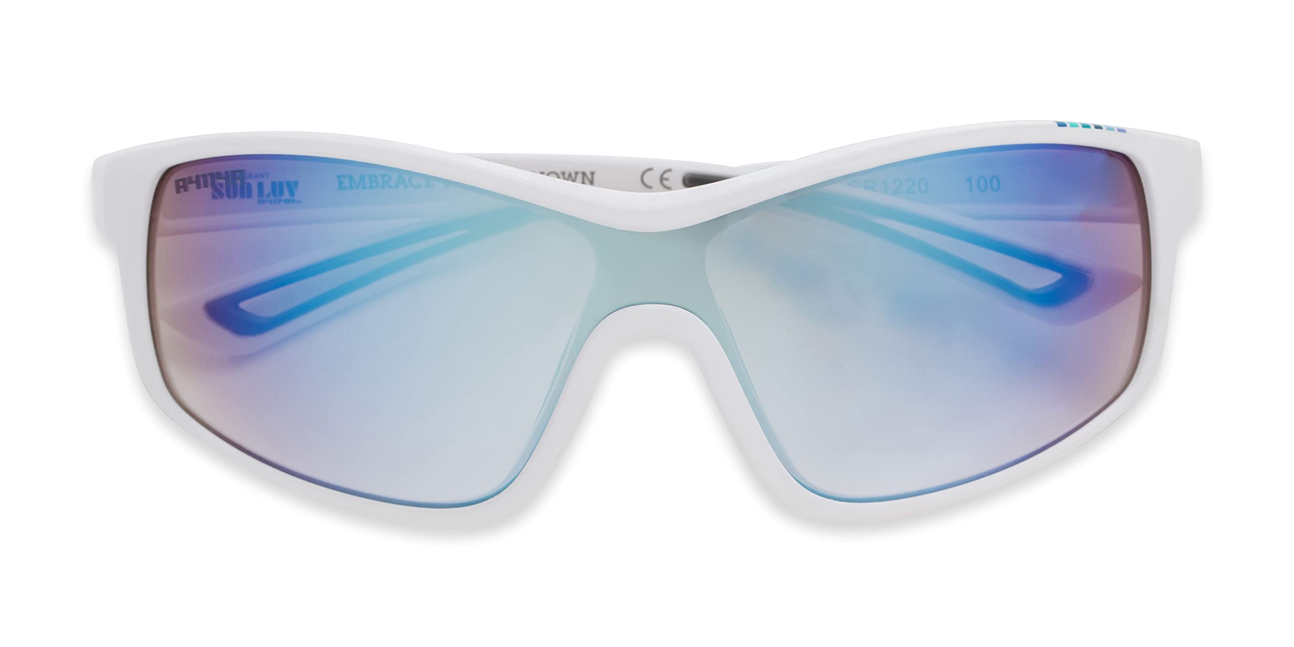 Foster Grant Sun Luv Embrace The Unknown Shield Sunglasses, Matte White, 55mm (10260197.COM)