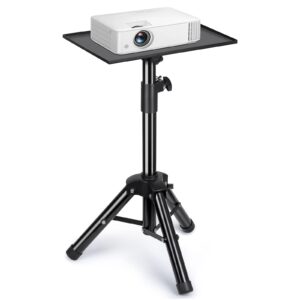 mckysomd projector stand tripod, laptop tripod stand with adjustable height perfect for outdoor movies dj equipment, office home studio stage use, black