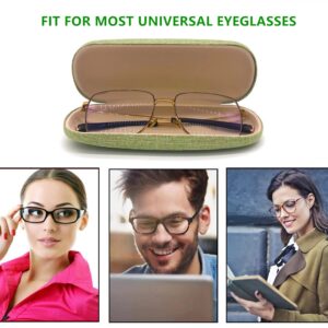 CHZZMS 6 Pack Hard Shell Eyeglasses Case Protector Linen Fabrics Glasses Case for Men Women