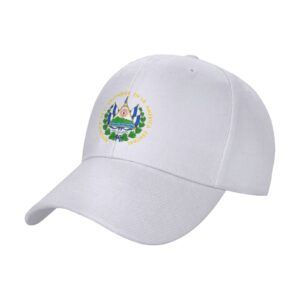 zmhoot coat of arms of el salvador baseball cap men and women duck tongue hat casquette adjustable white, one size