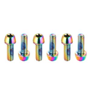 chooee m6x18mm mountain bike disc brake caliper bolts,6pcs mtb disc brake adapter bolts rainbow