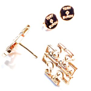 Tory Burch Britten Logo Stud Earring Rose Gold