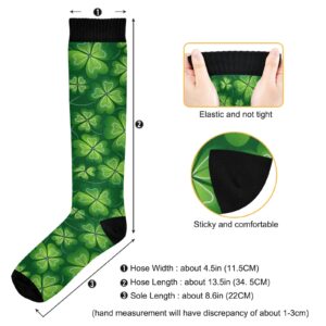 xigua Green Four-leaf Clover Compression Socks for Women & Men Circulation-Best for Running,Nurse,Travel,Cycling