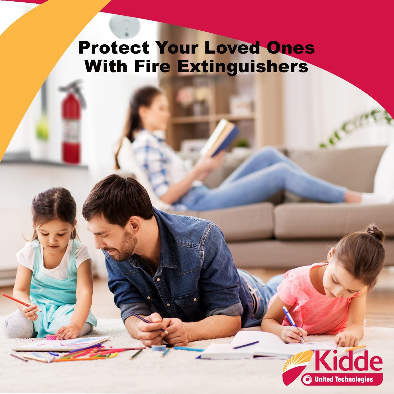 Kidde FA110 Multipurpose Fire Extinguishers 2 Pack - Red, (Rating 1-A:10-B:C) Includes Wholesalehome Cleaning Cloth