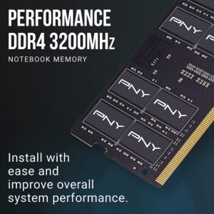 PNY Performance 32GB (2x16GB) DDR4 DRAM 3200MHz (PC4-25600) CL22 (Compatible with 2933MHz, 2666MHz, 2400MHz or 2133MHz) 1.2V Notebook/Laptop (SODIMM) Computer Memory Kit – MN32GK2D43200-TB