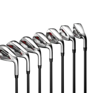 Cobra Golf 2022 Air X Iron Set (Men's, Left Hand, Cobra FST Ultralite, Reg Flex, 5-GW), Grey-Red