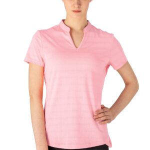 YSENTO Women's Polo Shirts Short Sleeve Quick Dry Moisture Wicking V Neck Golf Shirts Light PurpleL