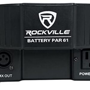 (2) Rockville Battery PAR 61 Rechargeable RGBWA+ DMX DJ Wash Lights+Remotes