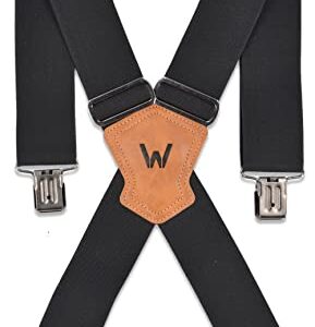 WELKINLAND 2Inch Elastic Mens suspenders, Heavy Duty suspenders for men, Work suspenders for men, Suspenders for men w/clips, Suspenders for men heavy duty, Mens suspenders for trousers