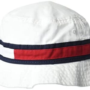 Tommy Hilfiger Mens Bucket Hat, Snow, Small US