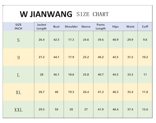 W JIANWANG Track Suits for Men Set Jogging Tracksuit Mens Sweatsuits 2 Piece Sport Plaid Jogger Sweat Suits Sports Clothes Jackets and Pants Two-piece Outfits Green JW-2601-XL