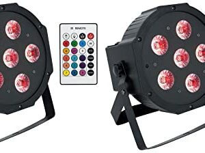 (2) Rockville Battery PAR 61 Rechargeable RGBWA+ DMX DJ Wash Lights+Remotes