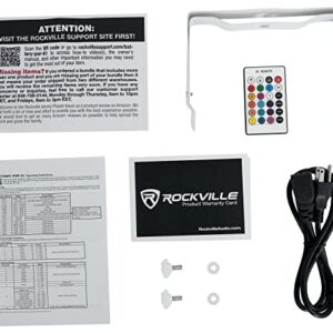 2) Rockville Battery PAR 61 White Rechargeable RGBWA+ DMX DJ Up-Lights+Remotes