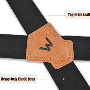 WELKINLAND 2Inch Elastic Mens suspenders, Heavy Duty suspenders for men, Work suspenders for men, Suspenders for men w/clips, Suspenders for men heavy duty, Mens suspenders for trousers