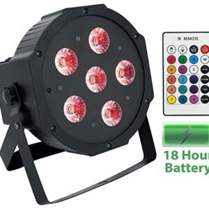 (2) Rockville Battery PAR 61 Rechargeable RGBWA+ DMX DJ Wash Lights+Remotes