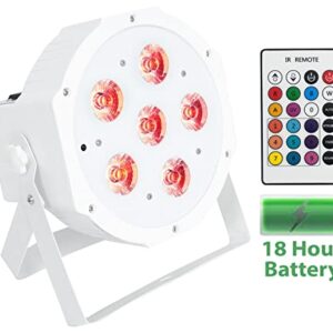 2) Rockville Battery PAR 61 White Rechargeable RGBWA+ DMX DJ Up-Lights+Remotes