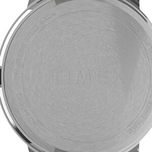 Timex Men's Easy Reader Bold 43mm Watch – Silver-Tone Case Black Dial with Black Leather Strap