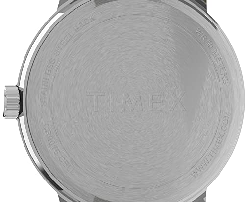 Timex Men's Easy Reader Bold 43mm Watch – Silver-Tone Case Black Dial with Black Leather Strap