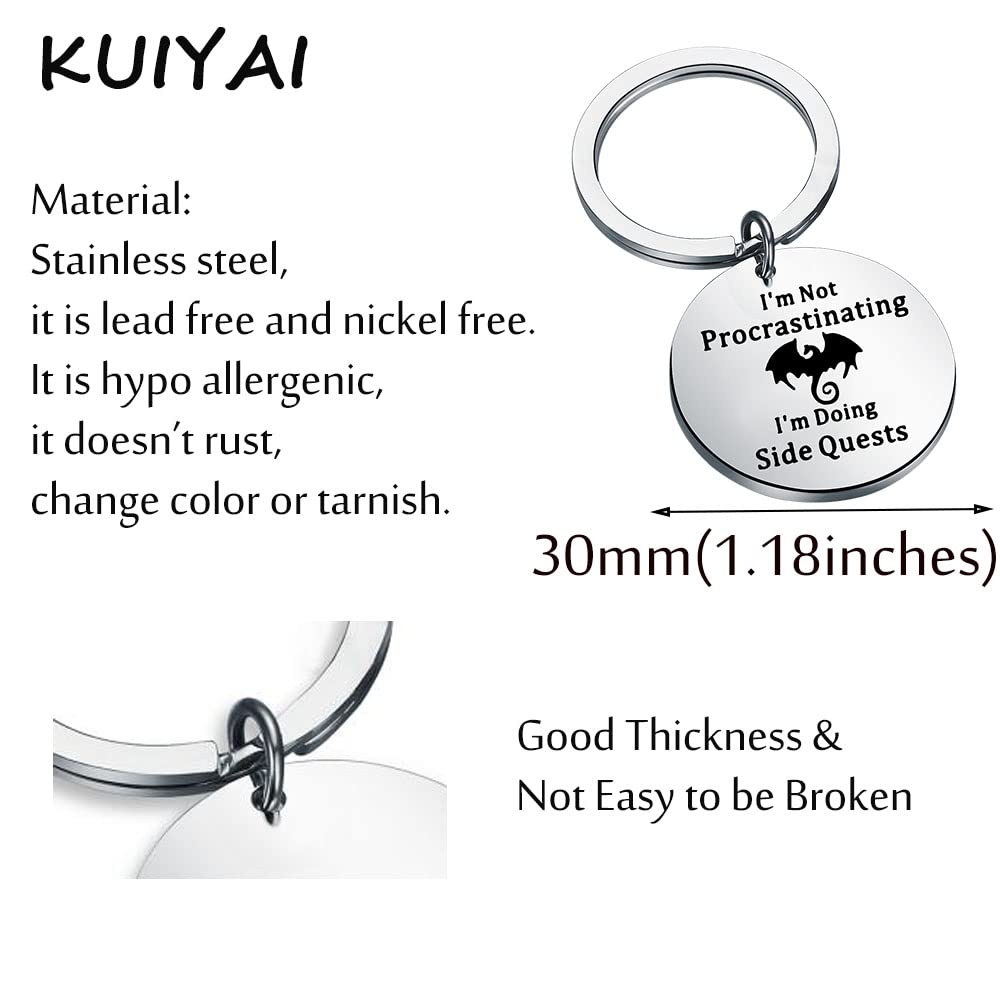 KUIYAI Game Quote Gift I'm Not Procrastinating I'm Doing Side Quests Keychain Game Fans Gift DM Gift (Not Procrastinating KS)