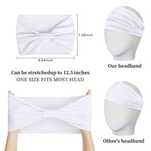 Headbands for Women 7'' Extra Wide Head Bands Non Slip Boho Women’s Hair Band Fashion Knotted Workout Yoga Turban Head Wraps African Hair Accessories