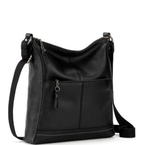 The Sak Lucia Crossbody Bag in Leather, Convertible Purse with Adjustable Strap, Black