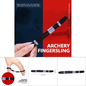 Archery Bow Slings, Archery Fingersling Recurve Bow Fingersling Shooting Fingersling Archery Finger Comfortable Wear Resistant for Recurve Bow(Black,L)