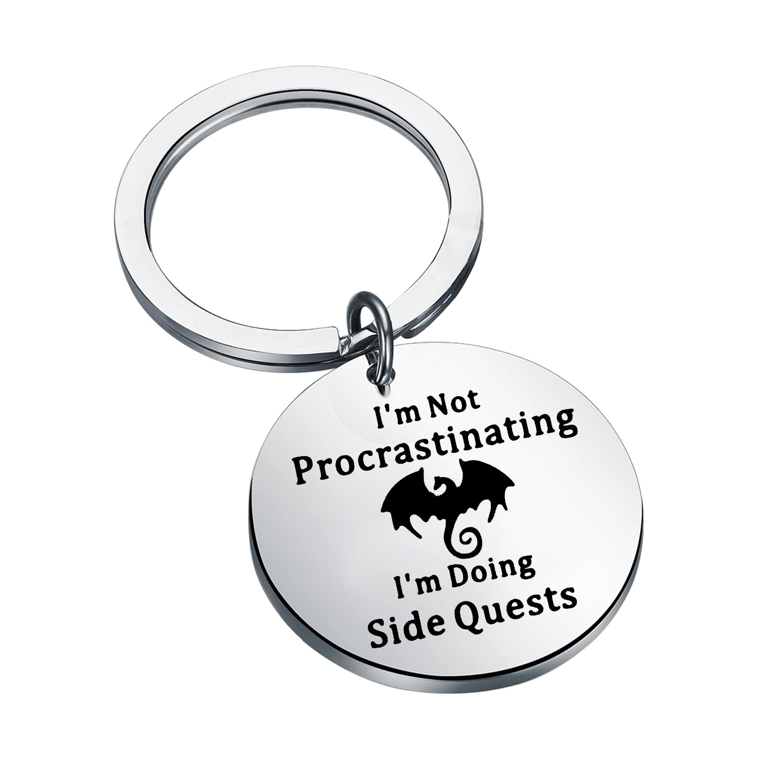 KUIYAI Game Quote Gift I'm Not Procrastinating I'm Doing Side Quests Keychain Game Fans Gift DM Gift (Not Procrastinating KS)