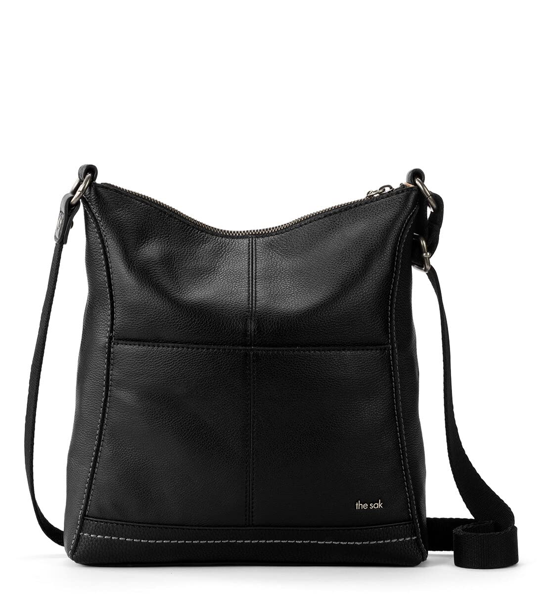 The Sak Lucia Crossbody Bag in Leather, Convertible Purse with Adjustable Strap, Black