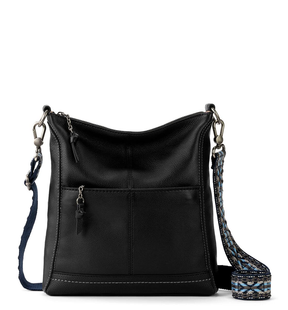 The Sak Lucia Crossbody Bag in Leather, Convertible Purse with Adjustable Strap, Black