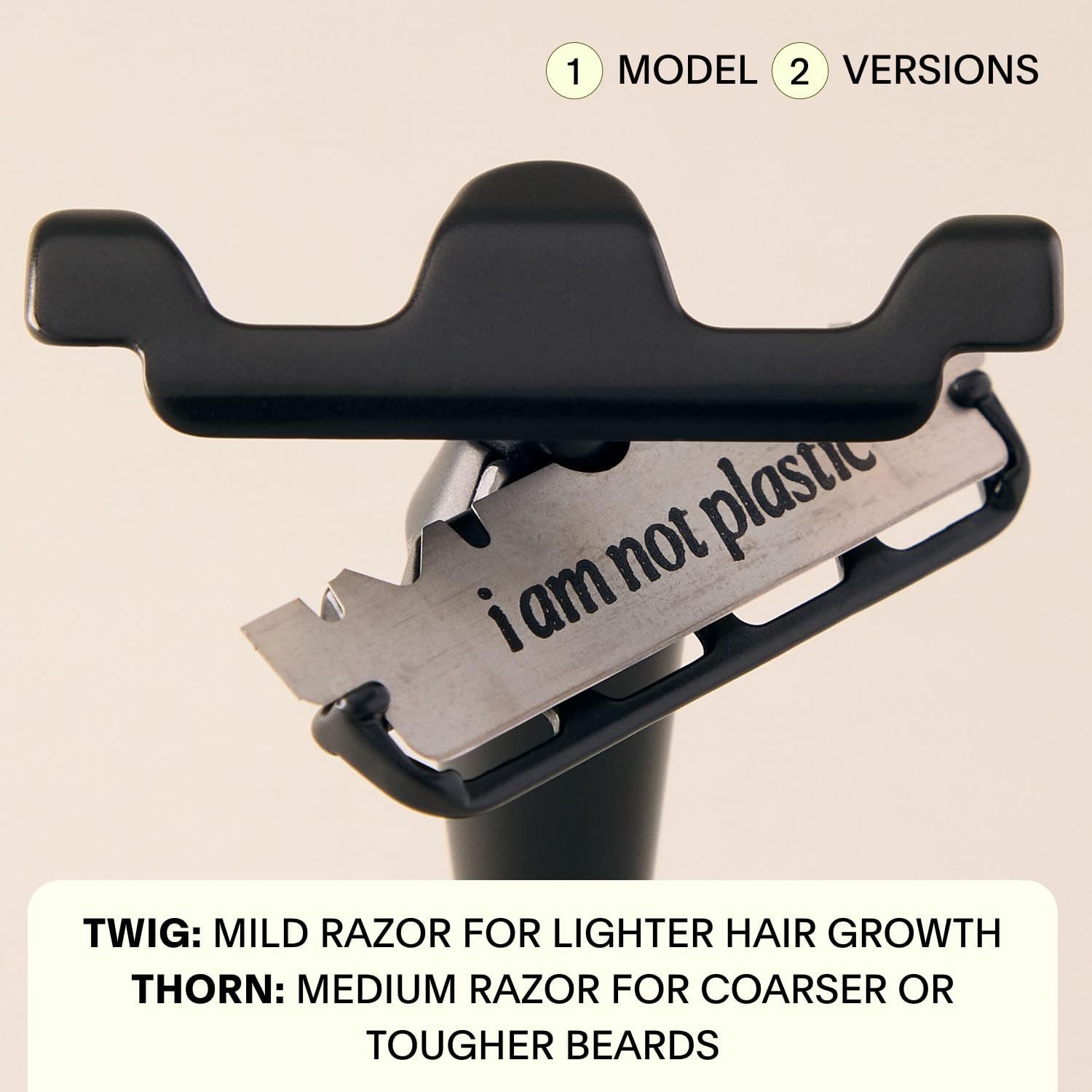 Leaf Shave | Twig Razor, Black - All-Metal, Eco-Friendly Razor for Men & Women; Includes 5 Stainless Steel Single-Edge Razor Blades; Recommended for Face Shaving Lighter Hair and Sensitive Skin