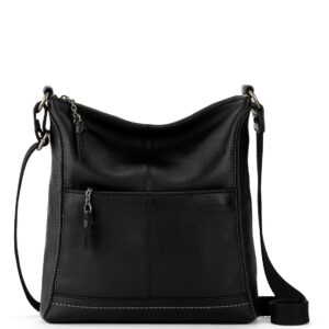 The Sak Lucia Crossbody Bag in Leather, Convertible Purse with Adjustable Strap, Black