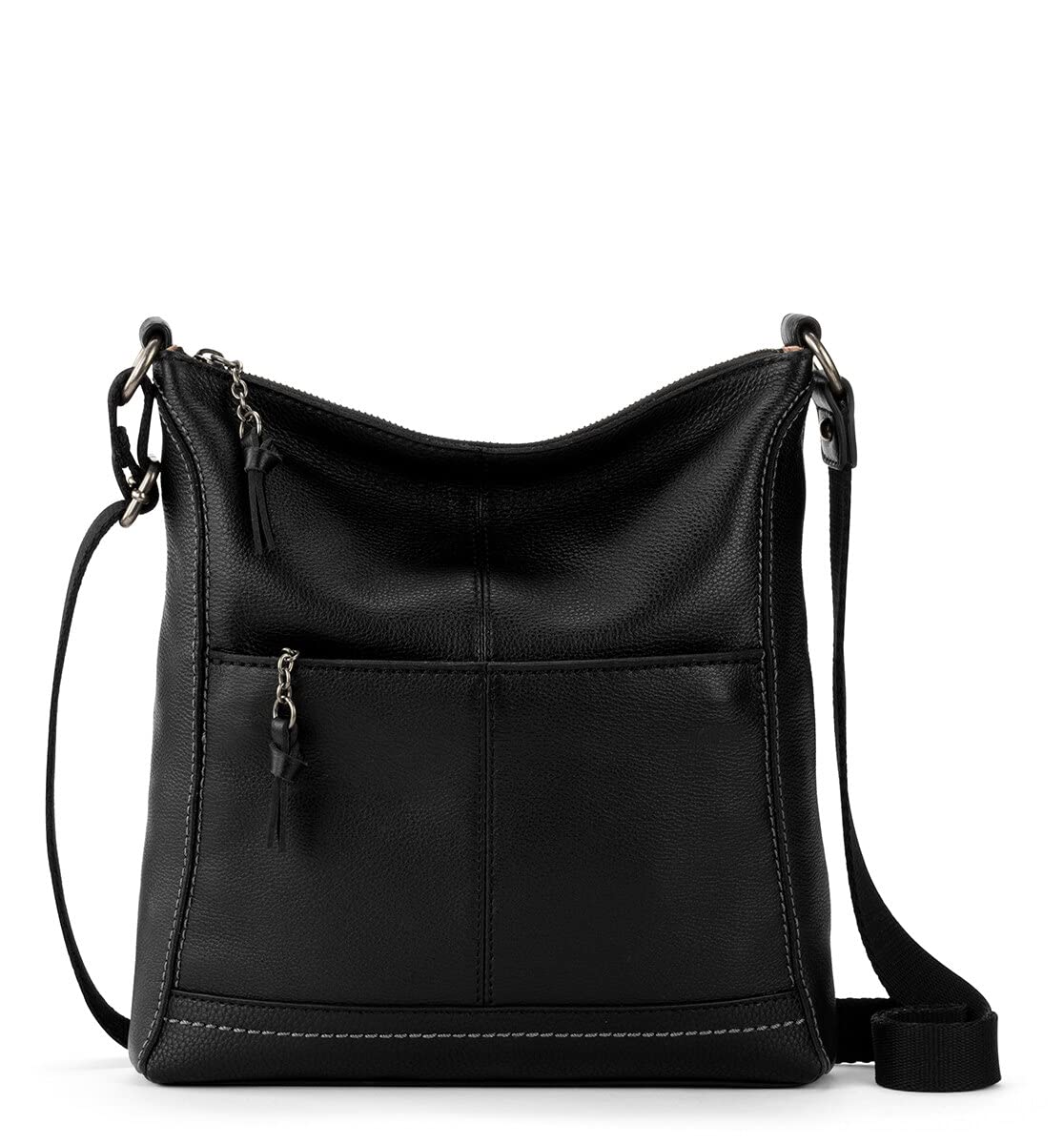 The Sak Lucia Crossbody Bag in Leather, Convertible Purse with Adjustable Strap, Black