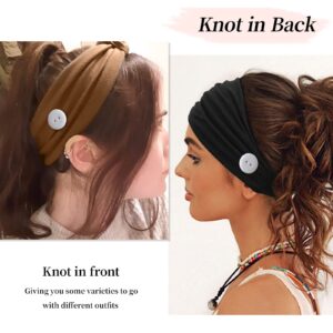 Button for Mask Women Nurses Headband No Slip Elastic Ear Protection Men Doctors Hairband Knotted Sport Sweatband Head Bands for Protect Ear