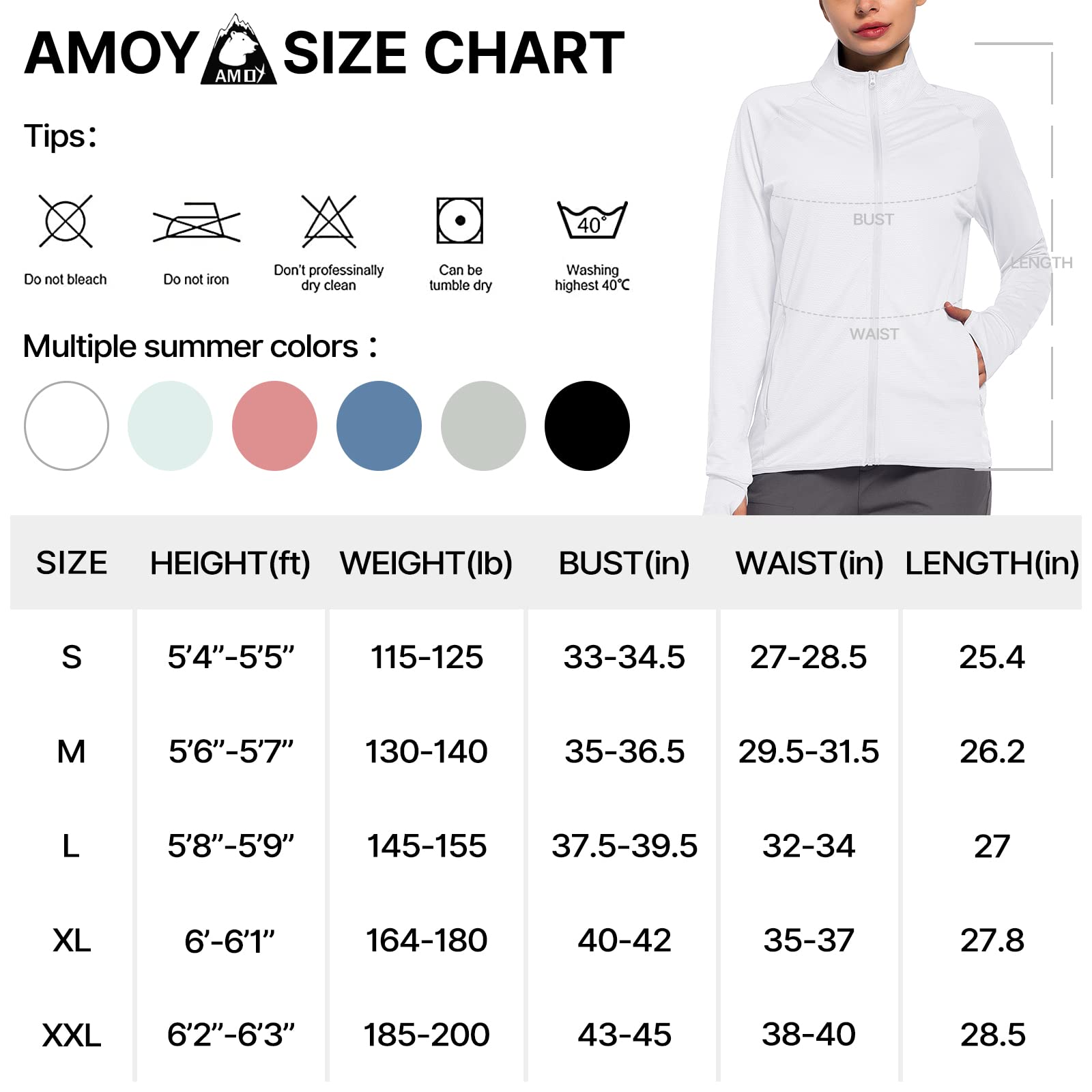 Women UPF 50+ UV Sun Protection Shirt Long Sleeve Golf Light Jacket SPF Hiking Running Shirts with Zip Pockets White XXL