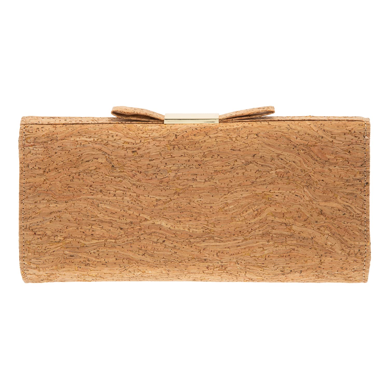 JNB Women's Cork Clutch With Bow, Solid33