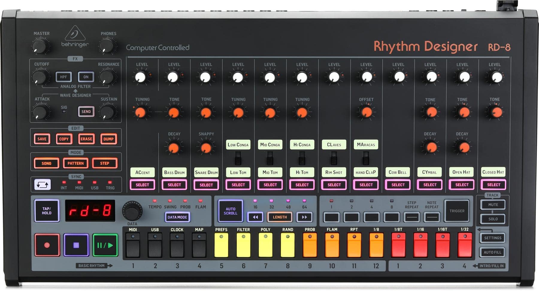 Behringer Rhythm Designer RD-8 Mk2 Analog Drum Machine