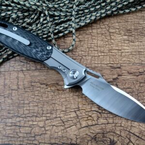 TWO SUN Pocket Knives M390 Blade Titanium Carbon Fiber Handle for Tactical Hunting Gift TS162