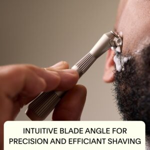 Leaf Shave | Twig Razor, Black - All-Metal, Eco-Friendly Razor for Men & Women; Includes 5 Stainless Steel Single-Edge Razor Blades; Recommended for Face Shaving Lighter Hair and Sensitive Skin