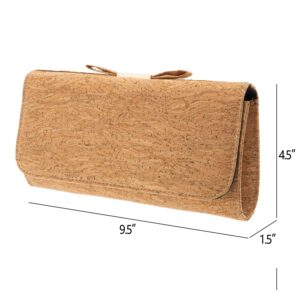 JNB Women's Cork Clutch With Bow, Solid33