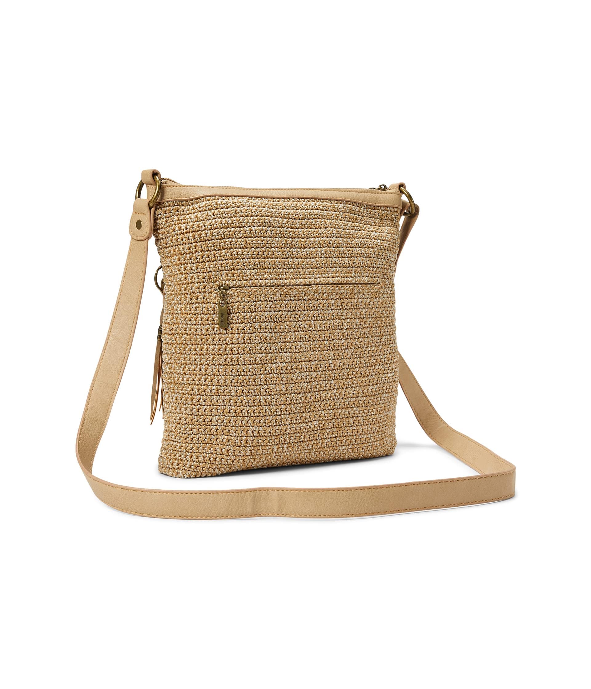 The Sak Lucia Crossbody Bag in Crochet, Convertible Purse with Adjustable Shoulder Strap, Bamboo Static