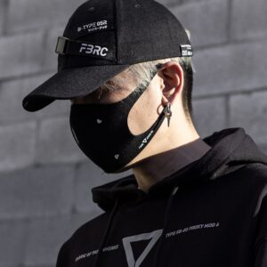 Fabric of the Universe Triangle Logo Techwear Japanese Streetwear Baseball Cap (Black B-Type 05R)