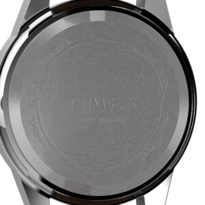 Timex x Peanuts Expedition Scout 40mm Watch – Take Care of The Earth Silver-Tone Case Natural Dial with Brown Ecco DriTan Leather Strap