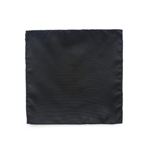 NEOVAT Black Solid Woven Pocket Squares For Men