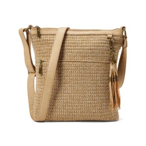 The Sak Lucia Crossbody Bag in Crochet, Convertible Purse with Adjustable Shoulder Strap, Bamboo Static